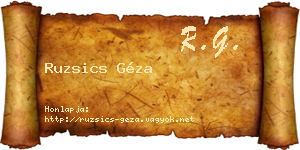 Ruzsics Géza névjegykártya